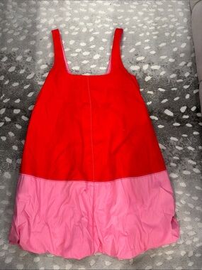 Anthropologie Red and Pink Colorblock Midi Dress